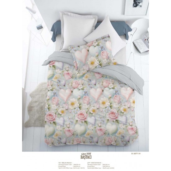 3077 V 1 Pigment Baskı Dijital Nevresim Kumaş