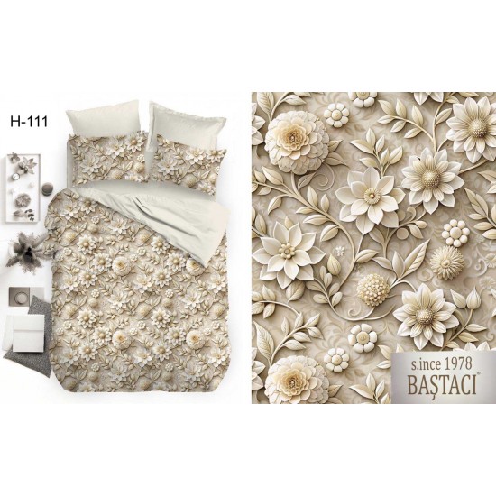 H-111 Reaktif Baskı Koyu Dijital Nevresim Kumaş 