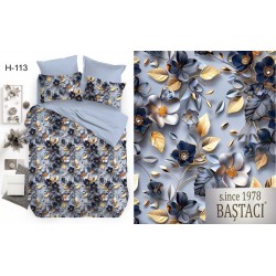 H-113 Reaktif Baskı Koyu Dijital Nevresim Kumaş 