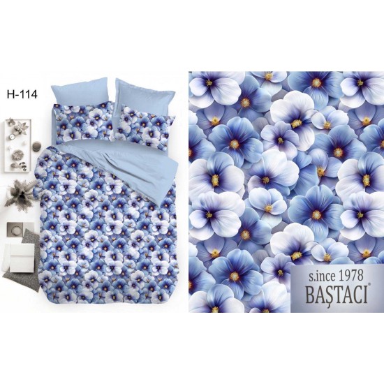 H-114 Reaktif Baskı Koyu Dijital Nevresim Kumaş 