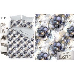 H-117 Reaktif Baskı Koyu Dijital Nevresim Kumaş 