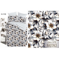 H-118 Reaktif Baskı Koyu Dijital Nevresim Kumaş 