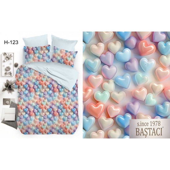 H-123 Reaktif Baskı Koyu Dijital Nevresim Kumaş 