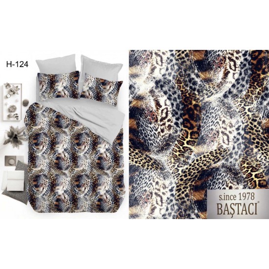 H-124 Reaktif Baskı Koyu Dijital Nevresim Kumaş 