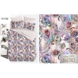 H-132 Reaktif Baskı Koyu Dijital Nevresim Kumaş 