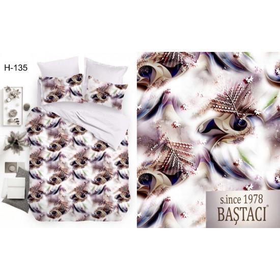 H-135 Reaktif Baskı Koyu Dijital Nevresim Kumaş 