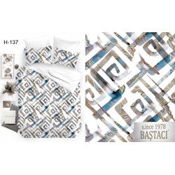 H-137 Reaktif Baskı Koyu Dijital Nevresim Kumaş 