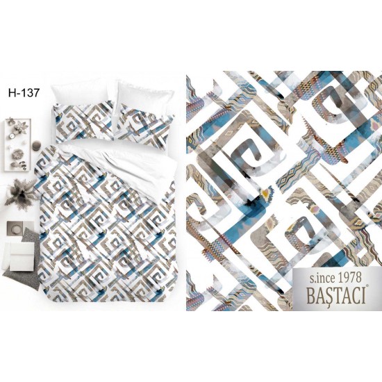 H-137 Reaktif Baskı Koyu Dijital Nevresim Kumaş 