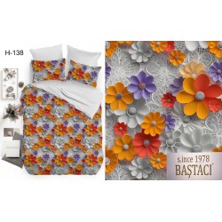 H-138 Reaktif Baskı Koyu Dijital Nevresim Kumaş 