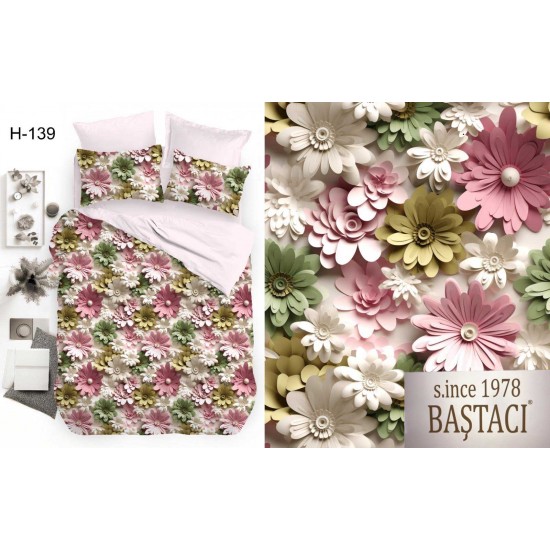 H-139 Reaktif Baskı Koyu Dijital Nevresim Kumaş 