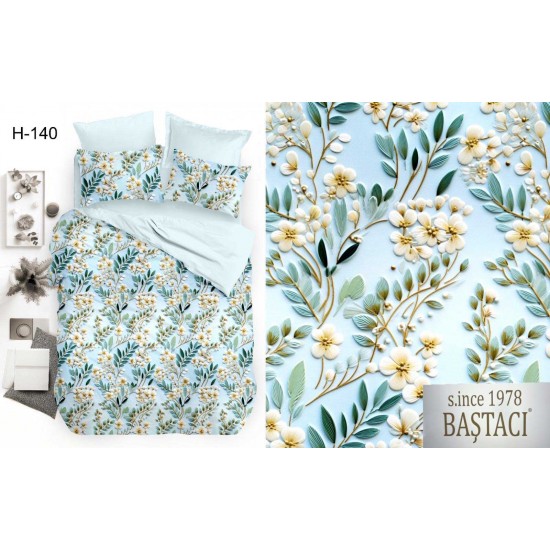 H-140 Reaktif Baskı Koyu Dijital Nevresim Kumaş 