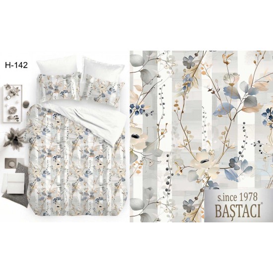 H-142 Reaktif Baskı Koyu Dijital Nevresim Kumaş 