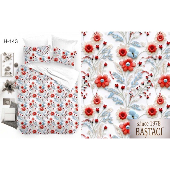 H-143 Reaktif Baskı Koyu Dijital Nevresim Kumaş 