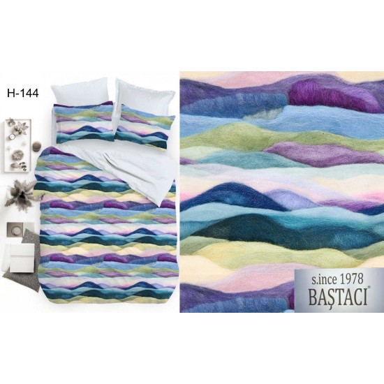 H-144 Reaktif Baskı Koyu Dijital Nevresim Kumaş 