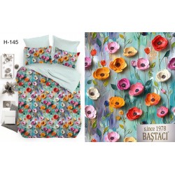 H-145 Reaktif Baskı Koyu Dijital Nevresim Kumaş 