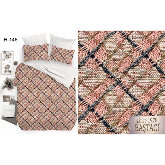 H-146 Reaktif Baskı Koyu Dijital Nevresim Kumaş 