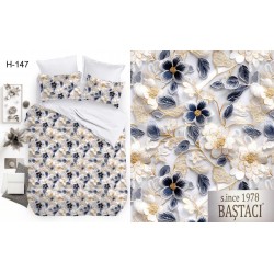 H-147 Reaktif Baskı Koyu Dijital Nevresim Kumaş 