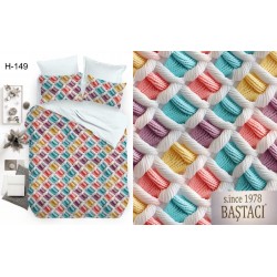 H-149 Reaktif Baskı Koyu Dijital Nevresim Kumaş 