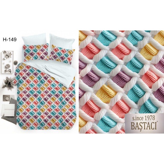 H-149 Reaktif Baskı Koyu Dijital Nevresim Kumaş 