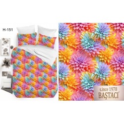 H-151 Reaktif Baskı Koyu Dijital Nevresim Kumaş 