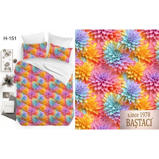 H-151 Reaktif Baskı Koyu Dijital Nevresim Kumaş 