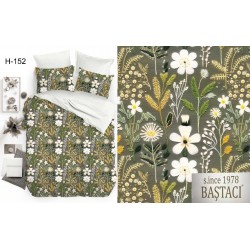 H-152 Reaktif Baskı Koyu Dijital Nevresim Kumaş 