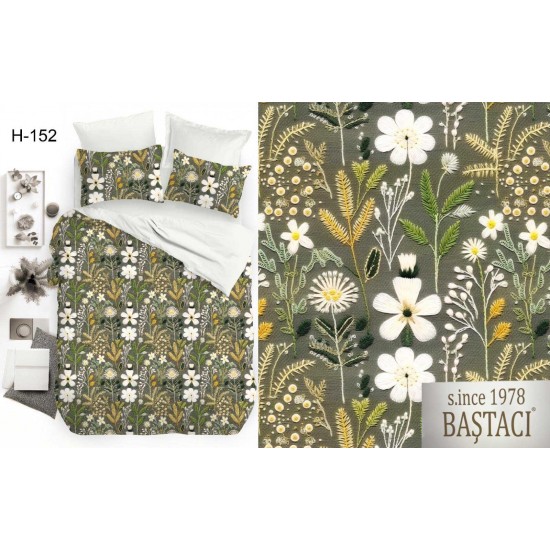 H-152 Reaktif Baskı Koyu Dijital Nevresim Kumaş 