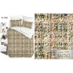 H-154 Reaktif Baskı Koyu Dijital Nevresim Kumaş 