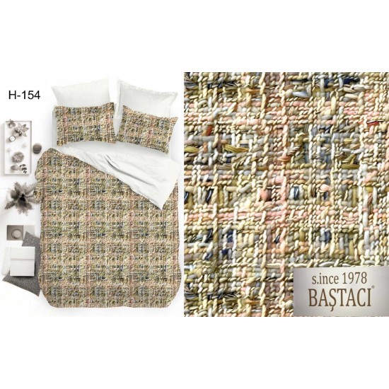 H-154 Reaktif Baskı Koyu Dijital Nevresim Kumaş 