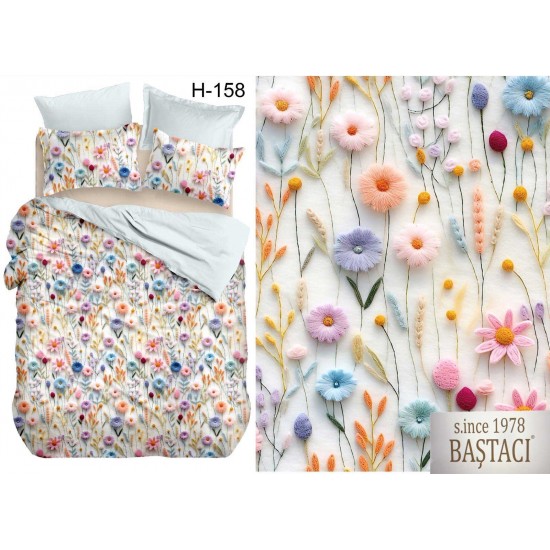 H-158 Reaktif Baskı Koyu Dijital Nevresim Kumaş 