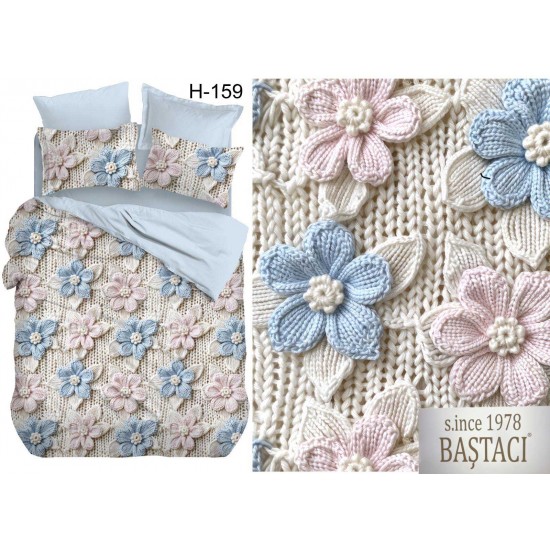 H-159 Reaktif Baskı Koyu Dijital Nevresim Kumaş 