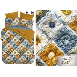 H-160 Reaktif Baskı Koyu Dijital Nevresim Kumaş 