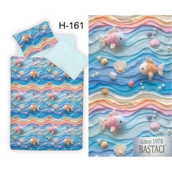 H-161 Reaktif Baskı Koyu Dijital Nevresim Kumaş 