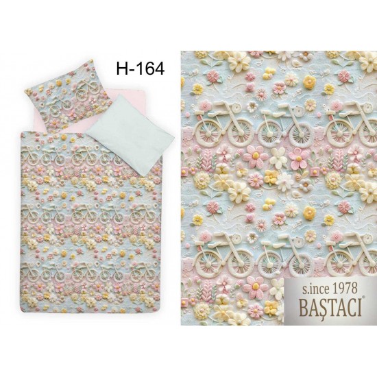 H-164 Reaktif Baskı Koyu Dijital Nevresim Kumaş 