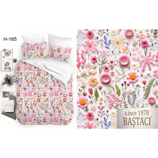 H-165 Reaktif Baskı Koyu Dijital Nevresim Kumaş 