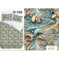 H-168-V-1 Reaktif Baskı Koyu Dijital Nevresim Kumaş 