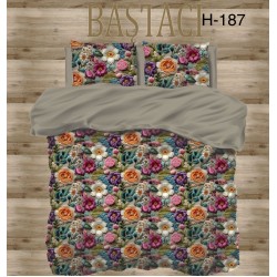 H-187 Reaktif Baskı Koyu Dijital Nevresim Kumaş 