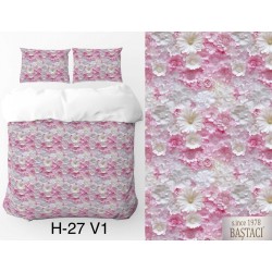 H-27-V1 Reaktif Baskı Koyu Dijital Nevresim Kumaş 