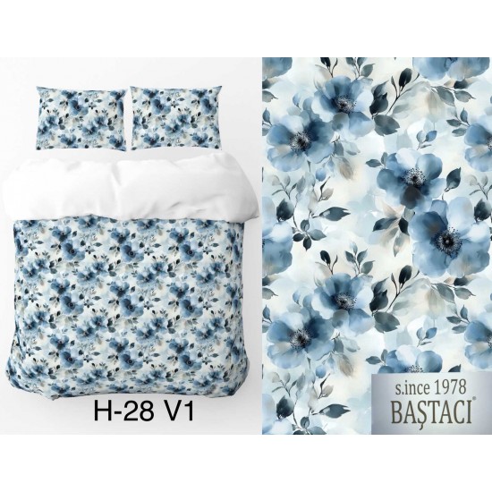 H-28-V1 Reaktif Baskı Koyu Dijital Nevresim Kumaş 