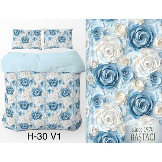 H-30-V1 Reaktif Baskı Koyu Dijital Nevresim Kumaş 