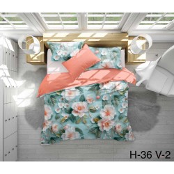 H-36-V-2 Reaktif Baskı Koyu Dijital Nevresim Kumaş 