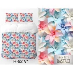 H-52-V1 Reaktif Baskı Koyu Dijital Nevresim Kumaş 