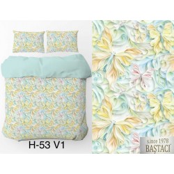 H-53-V1 Reaktif Baskı Koyu Dijital Nevresim Kumaş 