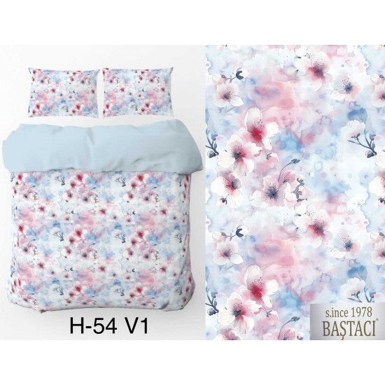 H-54-V1 Reaktif Baskı Koyu Dijital Nevresim Kumaş 