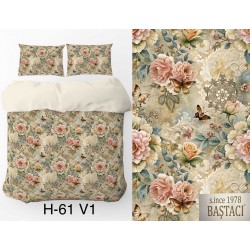 H-61-V1 Reaktif Baskı Koyu Dijital Nevresim Kumaş 