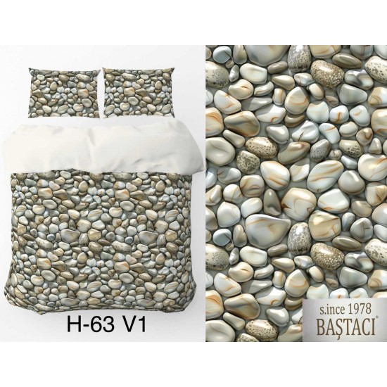 H-63-V1 Reaktif Baskı Koyu Dijital Nevresim Kumaş 