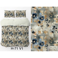 H-71-V1 Reaktif Baskı Koyu Dijital Nevresim Kumaş 