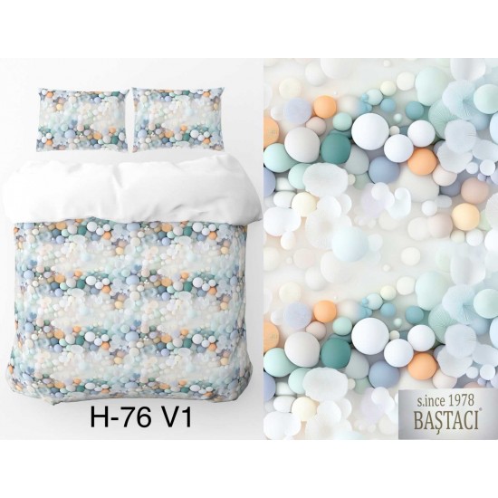 H-76-V1 Reaktif Baskı Koyu Dijital Nevresim Kumaş 