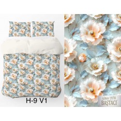 H-9-V1 Reaktif Baskı Koyu Dijital Nevresim Kumaş 