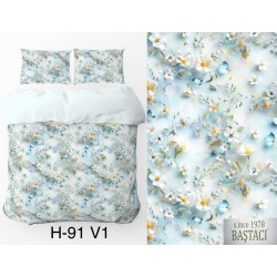 H-91-V1 Reaktif Baskı Koyu Dijital Nevresim Kumaş 